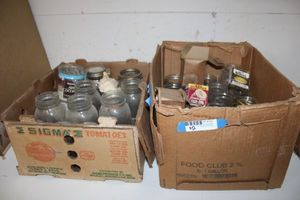 lot 114 image: Mason Jars and Lids, various sizes, 2 Boxes Total