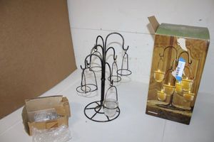 lot 116 image: Cedar Creek Wire and Glass Votive Candle Holder - still in Box