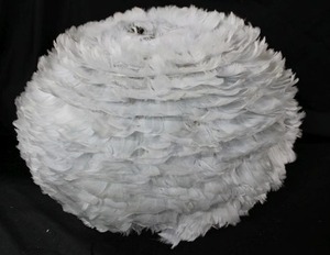 lot 87 image: Vita Lighting Feather Shades Two Large Size Light Grey #2090