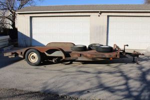 lot 2 image: 20 Foot Car Hauler Trailer,  Steel Deck and Stow Away Ramps, This comes with Title    PREVIEW WILL BE BY APPOINTMENT ONLY CALL 817-271-4860