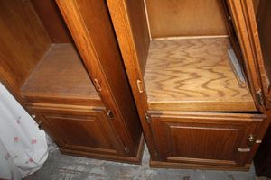 lot 49 image: Pair of Cabinets can by repurposed, Doors have been removed since they are missing pieces.