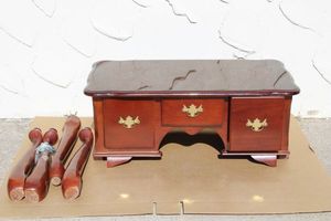 lot 162 image: Slender Writing Desk with Cherry Finish (Already disassembled) PROCEEDS FROM THIS ITEM GOES TO SHARE-FEST TEXAS