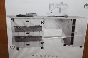 lot 165 image: Sauder Sewing and Craft Cart still in Box Model 414873 in Soft White PROCEEDS FROM THIS ITEM GOES TO SHARE-FEST TEXAS