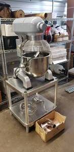 lot 3 image: WORKS GREAT  Black Diamond BDPM-20, 20 Quart Commercial Planetary Mixer with Attachments and Stainless Steel Base - Mixer is 19L x 22 W x 34.5 H