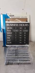 lot 48 image: Tabbee Business Hours Sign - 14x13 w Extra Numbers