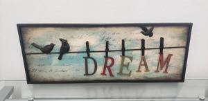 lot 72 image: 32 x 12 Dream Metal Wall Dcor