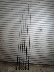 lot 42 image: 6 FISHING POLES QUANTUM, SHAKESPEARE, CONTENDER, CONVERGENCE, ZEBCO, PRO SHIMANO, BIOGRIP&nbsp