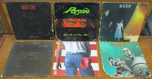 lot 18 image: LOT OF 6 VINYL 33s, 1970s &amp 1980s, MOTLEY CRUE, CARPENTERS, POISON, BRUCE SPRINGSTEEN, RUSH, QUEEN, SEE PICS
