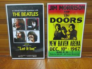 lot 35 image: VINTAGE CONCERT AND MOVIE POSTER IN PLASTIC CASING. JIM MORRISON AND THE DOORS NEW HAVEN ARENA AND THE BEATLES LET IT BE INTIMATE BIOSCOPIC EXPERIENCE PRESENTED BY APPLE.&nbsp