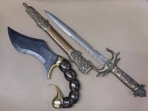 lot 1 image: SCORPION DAGGER &amp DAGGER W SHEATH