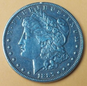 lot 4 image: 1887 MORGAN DOLLAR, SAN FRANSISCO MINT, S MINT ON REVERSE IS DOUBLE STAMPED, PREVIEW RECOMMENDED, COIN IS IN GREAT CONDITION
