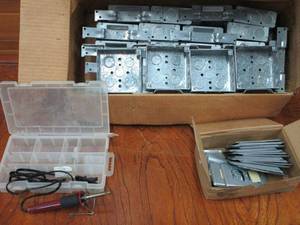 lot 96 image: WALNUT HOLLOW WOOD BURNER TOOL WITH ORGANIZER CASE, BOX OF SWITCH AND OUTLET BOXES COVERS MANUFACTURED BY THEPITT