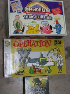 lot 106 image: CRAINIUM TURBO EDITION PARTY PACK, OPERATION FALLOUT EDITION, ONE NIGHT ULTIMATE WEREWOLF CARD GAME