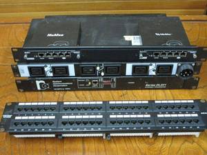 lot 121 image: TRENDNET 48 PORT RACK MOUNT PATCH PANEL, MCAFEE FAIL-OPEN MODULE 1000BASE-T ETHERNET CONTROL NETWORK MONITOR, IBM 9306-RTP DPI UNIVERSAL RACK PDU, 10100TX - 100FX ETHERNET TRANCEIVER,