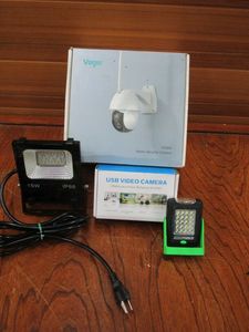 lot 128 image: VOGER WIRED HOME SECURITY CAMERA, USB VIDEO CAMERA, 15W IP66 MOUNTABLE LED LIGHT, PORTABLE LED 2 LIGHT COMBO W MAGNET FOR HANDS FREE USE