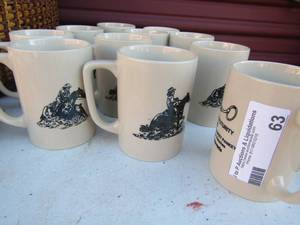 lot 63 image: Set of 10 WESTERN SNAFFLE BIT Futurity COFFEE MUGS DATES OF 1970 and 80s