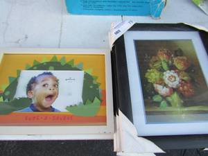 lot 73 image: 3 8x10 wall art new 4x6 childs dino frame