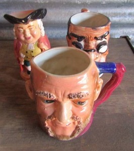 lot 153 image: 3  Toby mugs from Occupied Japan