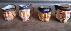 lot 155 image: 4 small Toby mugs all from occupied Japan