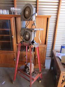 lot 169 image: 9 Band Saw on stand  missing wheel but rolls