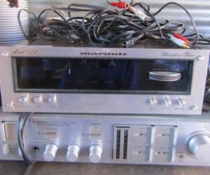 lot 174 image: Marantz model 112 stereo  phonic tuner pioneer stereo amplifier A-40 with cords
