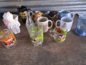 lot 187 image: Coffee mugs, cover mason jars tea glasses and more