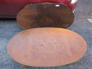 lot 217 image: Coffee table top 49x28 and Brown coffee table 16x47x27