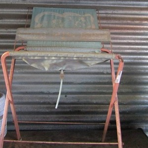 lot 225 image: Vintage Doll E Bath stand has drain in bottom