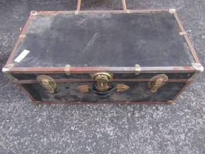 lot 232 image: Vintage black chest in good condition