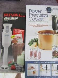 lot 70 image: Rival handheld blender in box like new, Power precision cooker NIB
