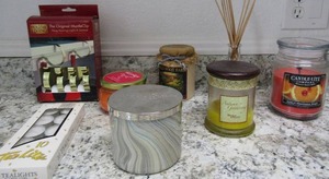 lot 115 image: Candles and blessing sticks in vase NIB Montel clips
