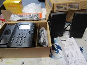 lot 165 image: Polyco NIB office phone with caller ID 2 vaio speakers
