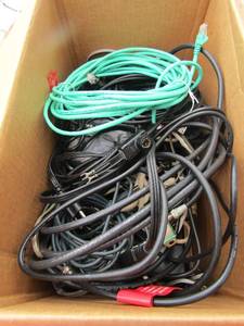 lot 266 image: Box of Coaxial computer and phone wires