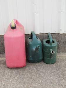 lot 277 image: 5 gallon gas can and 2 water jugs