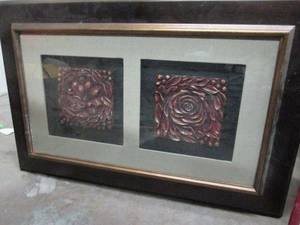 lot 59 image: LARGE 3 DEMENSIONAL FLORAL ARTWORK
