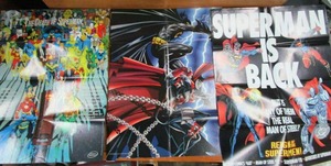 lot 85 image: BATMAN & SPAWN POSTER, DEATH OF SUPERMAN POSTER, SUPERMAN IS BACK POSTER, SEE PICS FOR DETAILS