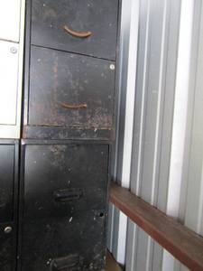 lot 28 image: 2  Black 2 drawer filing cabinets  used condition