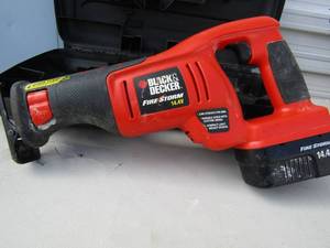 lot 34 image: Black & Decker firestorm 14.4V SAWZAL comes in case with 1 battery  No charger
