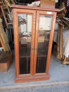 lot 64 image: 3 tier glass door front shelf with bottom storage 49x25x19