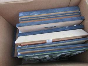 lot 113 image: 9 hand painted art pieces 8x10