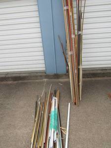 lot 157 image: Large lot framing pieces metal and wood