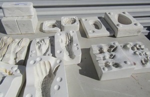 lot 186 image: Molds- rabbits, eggs, christmas bulbs, grandpas mustache, hands