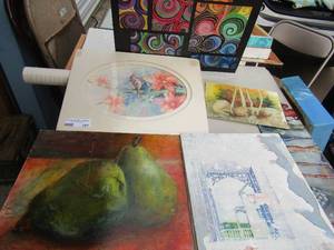 lot 197 image: assorted canvas and board paintings