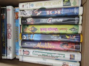 lot 250 image: VHS tapes- Princess diaries, jungle book, Aladdin and many more