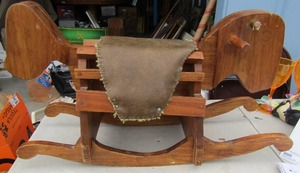 lot 266 image: wooden rocking horse 17x30x9