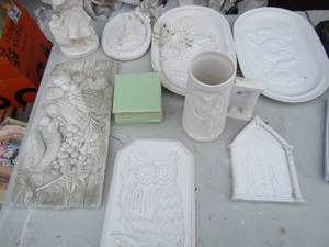 lot 296 image: Ceramics -owl mug, fruit, precious moments  need paint