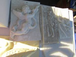 lot 314 image: Plastic molds-birds, man, swan, sun wall art and more