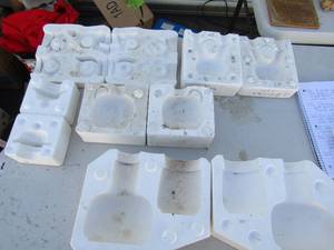 lot 336 image: Molds- Angel, wedding vase, Icco lid, apple bottle, jar and cup