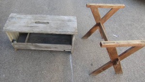 lot 353 image: Table BASE 22x25x18    small bench 16x31x12