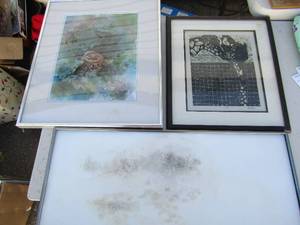 lot 356 image: Art- Zebra 16x14 frame 26x12 Bird 19x16